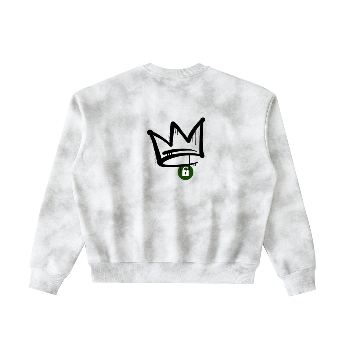 Permission Granted (Permis Accorde) "Crowned" Dirty Washed Boxy Fleeced Sweatshirt