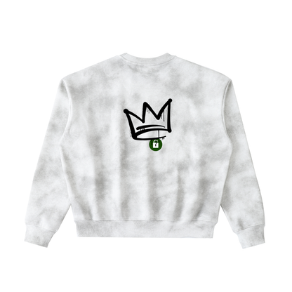 Permission Granted (Permis Accorde) "Crowned" Dirty Washed Boxy Fleeced Sweatshirt