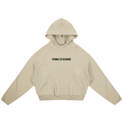 Permission Granted (Permis Accorde) Curved Panel Raglan Hoodie
