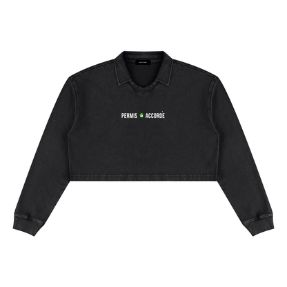 Permission Granted (Permis Accorde) Women’s Vintage Wash Crop Sweatshirt