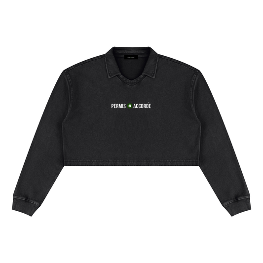 Permission Granted (Permis Accorde) Women’s Vintage Wash Crop Sweatshirt