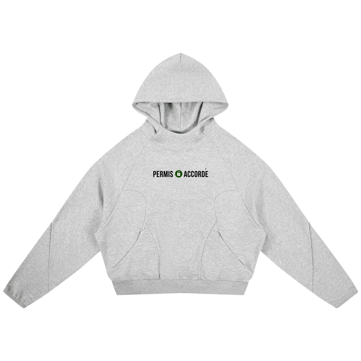 Permission Granted (Permis Accorde) Curved Panel Raglan Hoodie