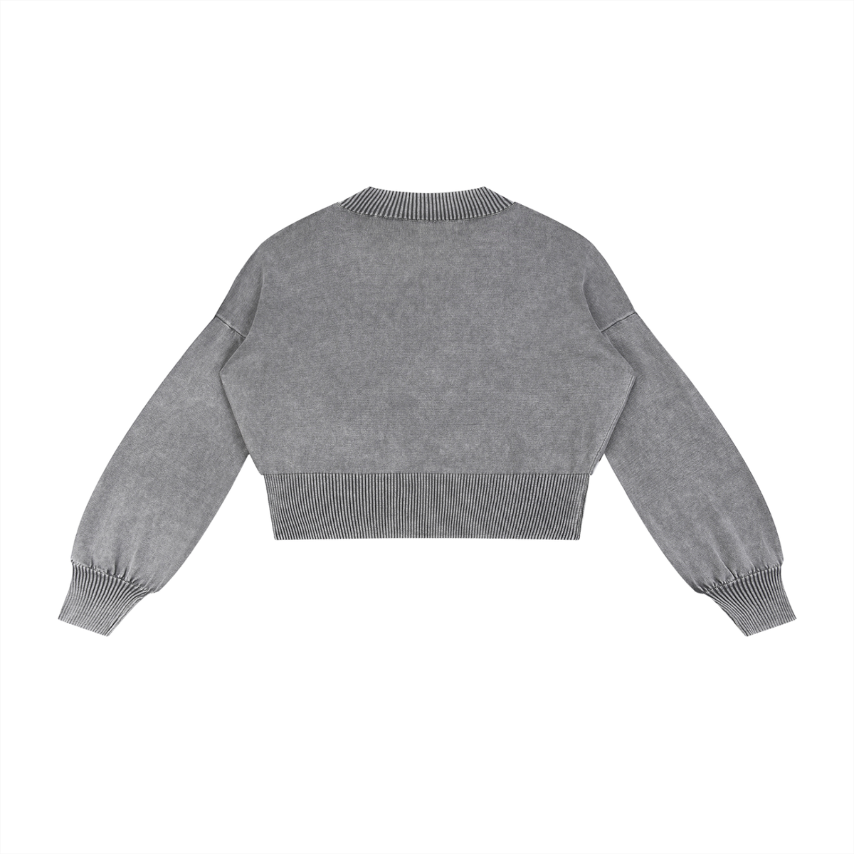 Permission Granted (Permis Accorde) Mineral Wash Balloon Sleeve Cropped Sweater