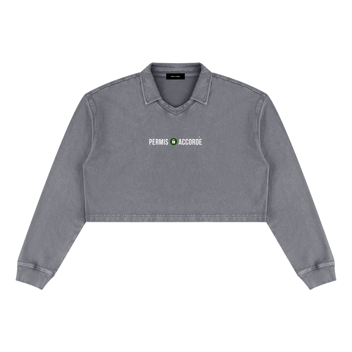 Permission Granted (Permis Accorde) Women’s Vintage Wash Crop Sweatshirt