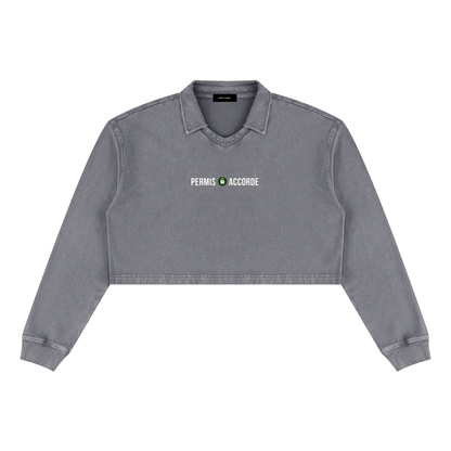 Permission Granted (Permis Accorde) Women’s Vintage Wash Crop Sweatshirt