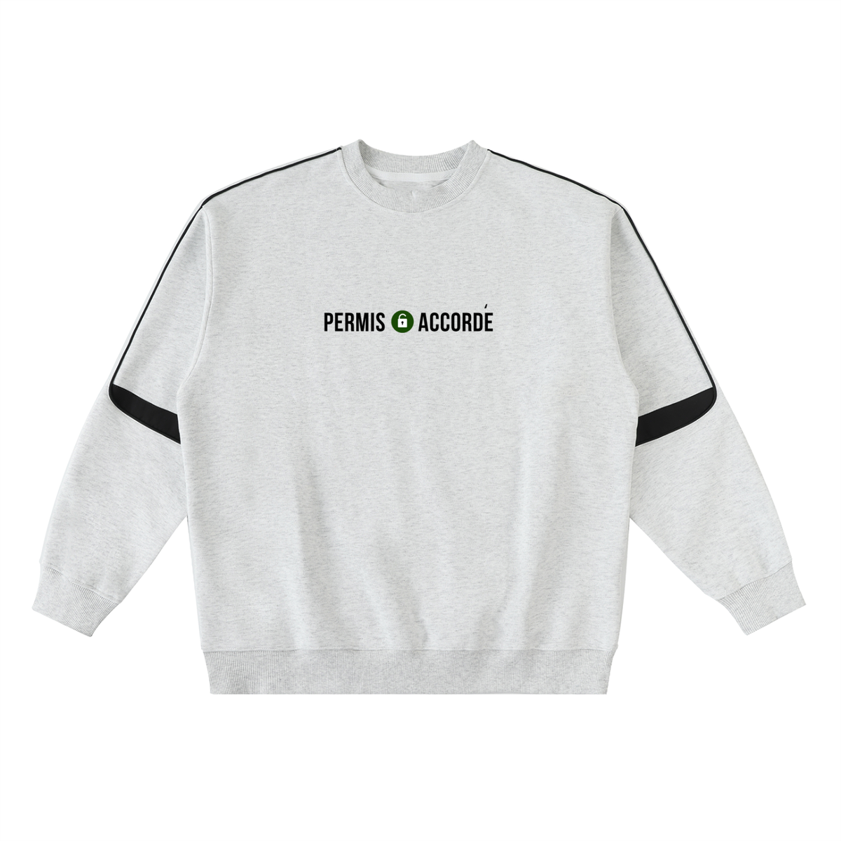 Permission Granted (Permis Accorde)  "Crowned" Oversized Crewneck Taped Sweatshirt