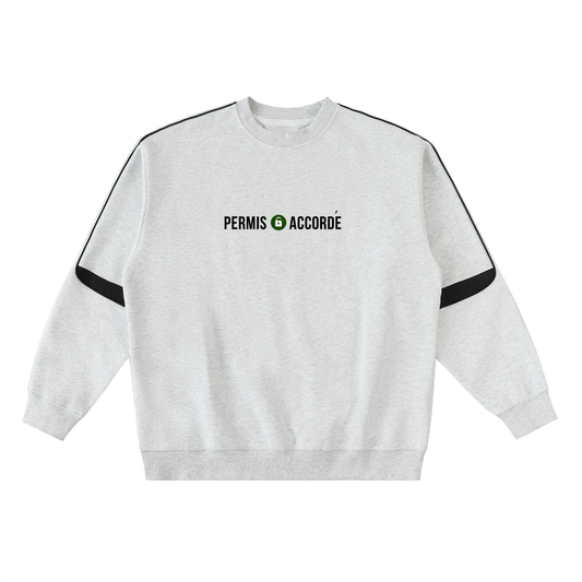 Permission Granted (Permis Accorde)  "Crowned" Oversized Crewneck Taped Sweatshirt