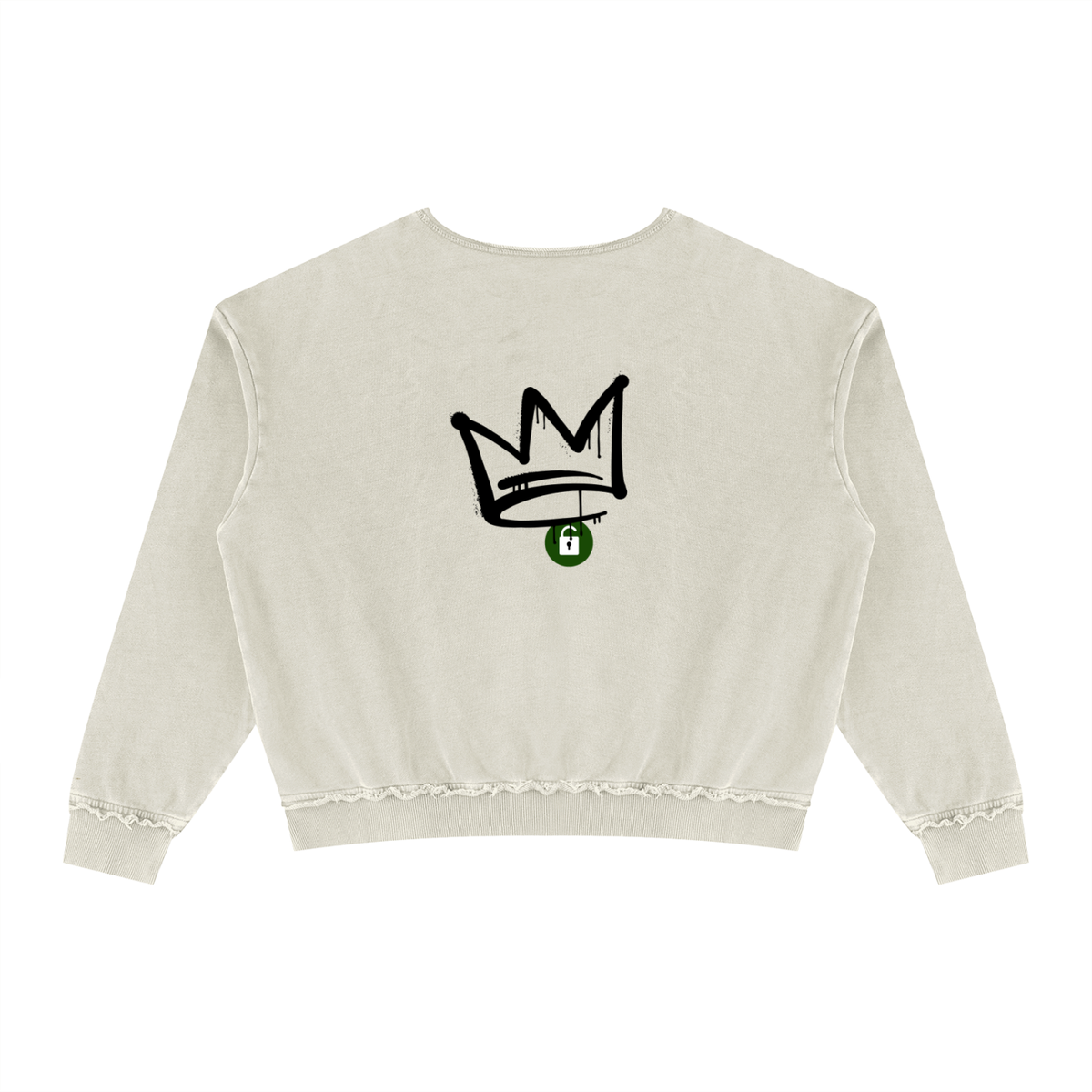 Permission Granted (Permis Accorde) "Crowned" Unisex Raw Edge Crewneck Sweatshirt