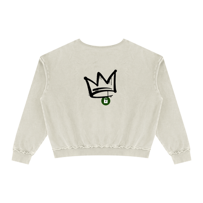 Permission Granted (Permis Accorde) "Crowned" Unisex Raw Edge Crewneck Sweatshirt